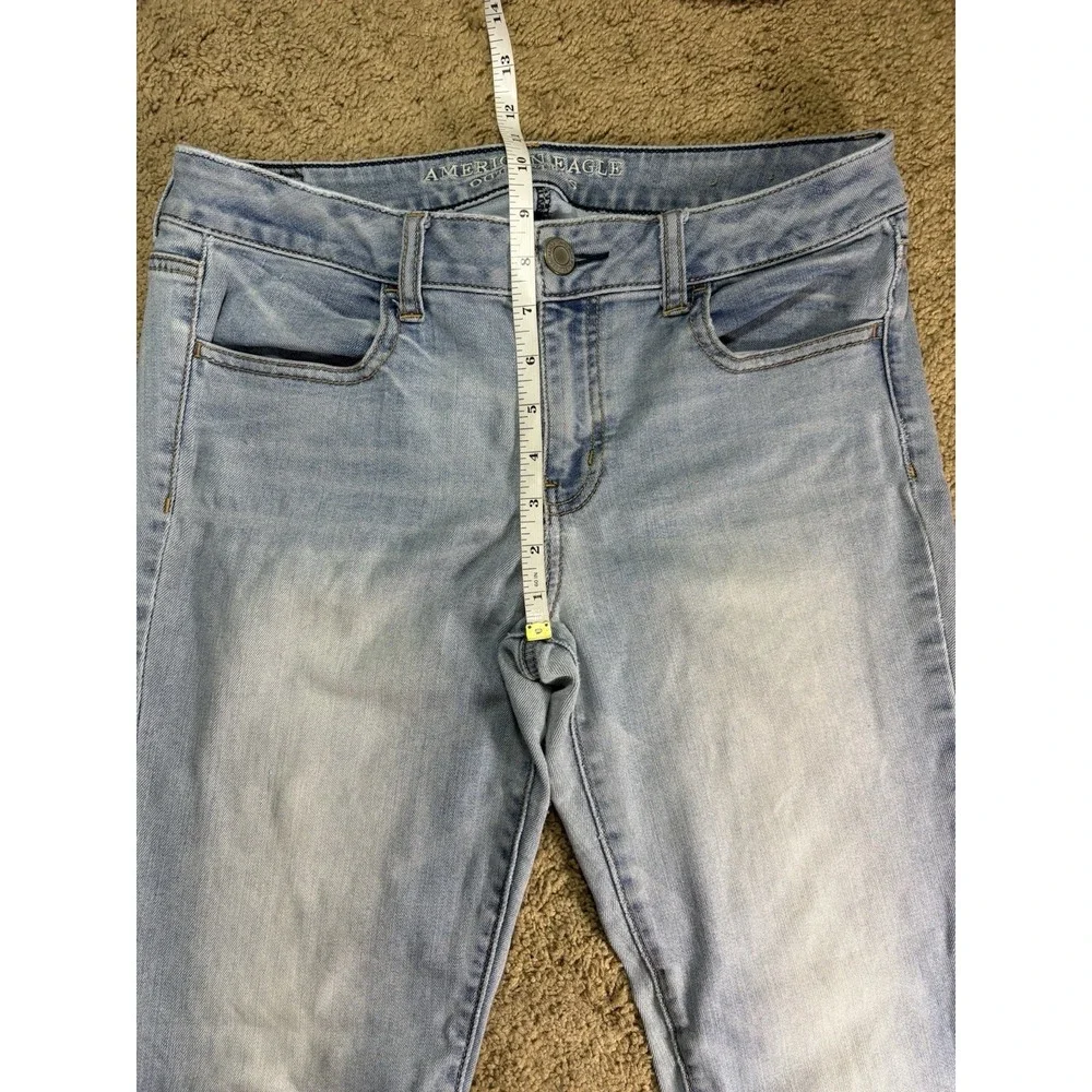 American Eagle Jegging Jeans Women 10 Light Blue Mid Rise Preppy - Picture 6 of 9